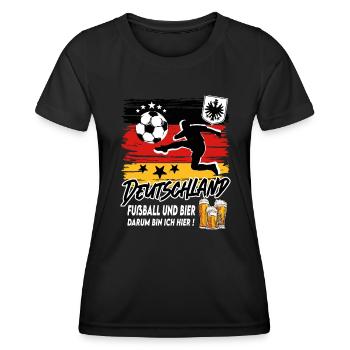 Fußball Deutschland Fussball und Bier - Frauen Funktions-T-Shirt - Schwarz - Vorne - AI Model Female 172 light (172cm)