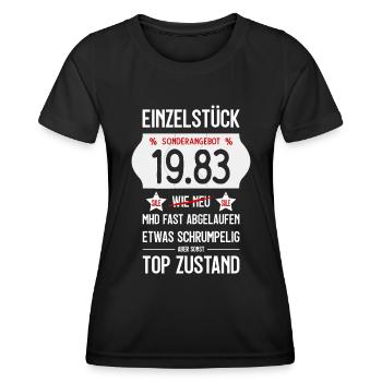 43. GEBURTSTAG 1983 EINZELSTÜCK PREISSCHILD - Frauen Funktions-T-Shirt - Schwarz - Vorne - AI Model Female 172 light (172cm)