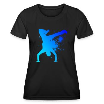 Breakdance Break Dance Damen Herren Bboy - Frauen Funktions-T-Shirt - Schwarz - Vorne - AI Model Female 172 light (172cm)