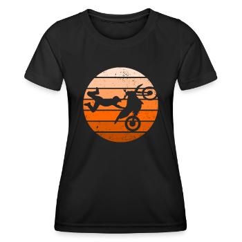 Motocross Dirt Bike Rider Motorcycle - Women's Functional T-Shirt - black - Front - AI Model Female 172 light (172cm)