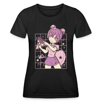 Tenue de ping-pong Tennis de table Batte de ping-pong - T-shirt sport Femme - noir - Devant - AI Model Female 172 light (172cm)