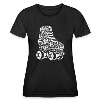 Roller Skates Roller Skating Girls Women Roller Skates - Women's Functional T-Shirt - black - Front - AI Model Female 172 light (172cm)