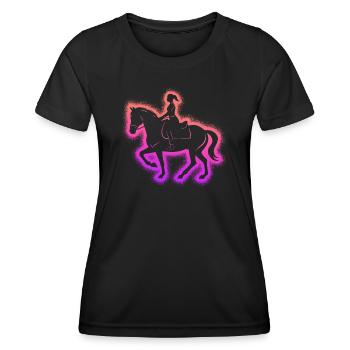 Équitation Cavalier Cavalier Femmes Filles Chevaux - T-shirt sport Femme - noir - Devant - AI Model Female 172 light (172cm)