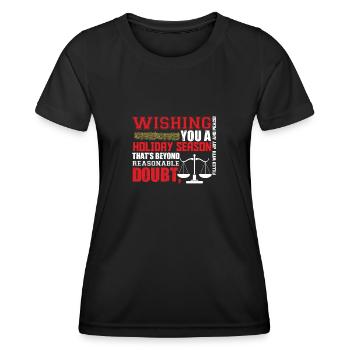 Christmas Greetings Gift For Lawyer Shirt - Women's Functional T-Shirt - black - Front - AI Model Female 172 light (172cm)