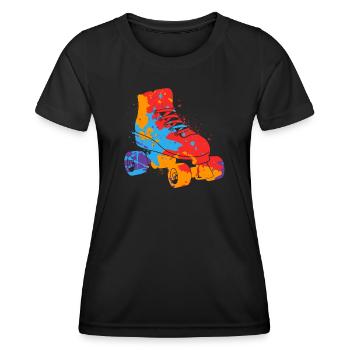 Rollschuhe Roller Skates Bunt Mädchen Rollschuh - Frauen Funktions-T-Shirt - Schwarz - Vorne - AI Model Female 172 light (172cm)