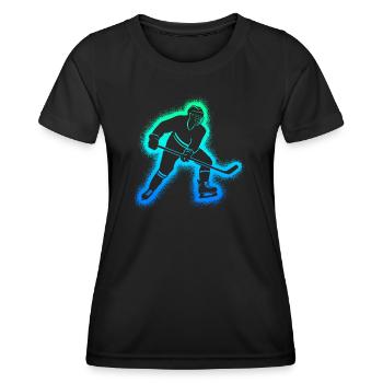 Eishockeyspieler Eishockey Kinder Männer Hockey - Frauen Funktions-T-Shirt - Schwarz - Vorne - AI Model Female 172 light (172cm)