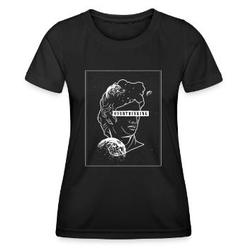 Overthinking Weltraum E-Girl 80s 90s retro Denken - Frauen Funktions-T-Shirt - Schwarz - Vorne - AI Model Female 172 light (172cm)