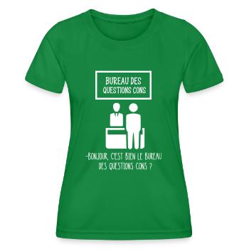 bureau des questions cons - T-shirt sport Femme - vert - Devant - AI Model Female 172 dark (172cm)