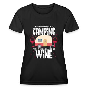 Camping Wine - Women's Functional T-Shirt - black - Front - AI Model Female 172 light (172cm)