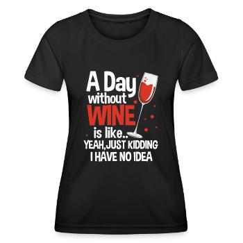 Wine Red Wine Wine Glass Wine Festival White Wine Gift - Women's Functional T-Shirt - black - Front - AI Model Female 172 light (172cm)
