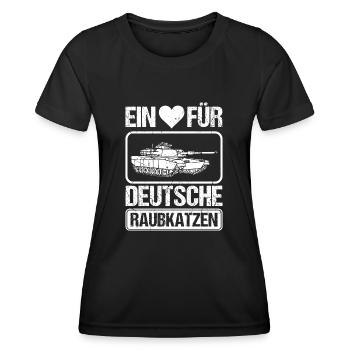 Panzerfahrer Deutsche Raubkatzen Militär Panzer - Frauen Funktions-T-Shirt - Schwarz - Vorne - AI Model Female 172 light (172cm)