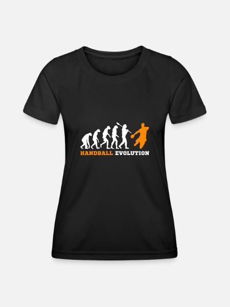 Handball Evolution - Frauen Funktions-T-Shirt - Schwarz