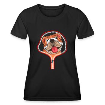 ENGLISCHE BULLDOGGE Hund ZIP Geschenk für Hunde - Frauen Funktions-T-Shirt - Schwarz - Vorne - AI Model Female 172 light (172cm)