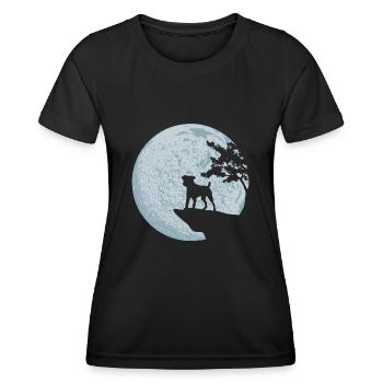 Cadeau d'amour de chien de pleine lune Jack Russell Terrier - T-shirt sport Femme - noir - Devant - AI Model Female 172 light (172cm)
