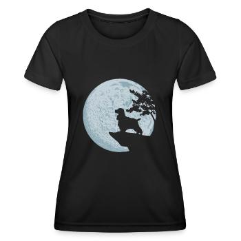 Cocker Spaniel chien de pleine lune amour nature cadeau - T-shirt sport Femme - noir - Devant - AI Model Female 172 light (172cm)