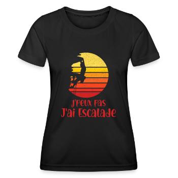 Je peux pas J'ai escalade - sport - humour - T-shirt sport Femme - noir - Devant - AI Model Female 172 light (172cm)