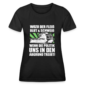 Demo Shirt mit Mähdrescher für Landwirte - Frauen Funktions-T-Shirt - Schwarz - Vorne - AI Model Female 172 light (172cm)