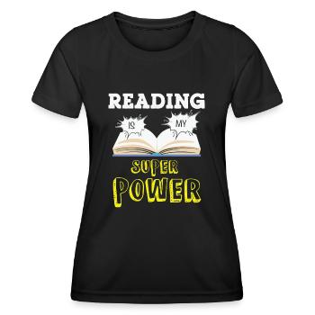 My Book smells Better than your Tablet - Frauen Funktions-T-Shirt - Schwarz - Vorne - AI Model Female 172 light (172cm)