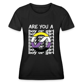 LBGT Flag Gay Pride Human Vintage Rainbow - Frauen Funktions-T-Shirt - Schwarz - Vorne - AI Model Female 172 light (172cm)