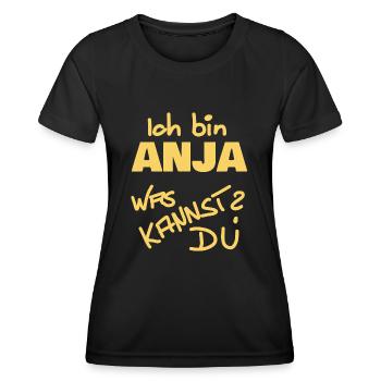Ich heiße Anja - Frauen Funktions-T-Shirt - Schwarz - Vorne - AI Model Female 172 light (172cm)