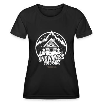 Snowmass Colorado Skigebiet - Frauen Funktions-T-Shirt - Schwarz - Vorne - AI Model Female 172 light (172cm)
