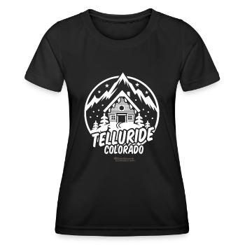 Telluride Colorado Skigebiet - Frauen Funktions-T-Shirt - Schwarz - Vorne - AI Model Female 172 light (172cm)