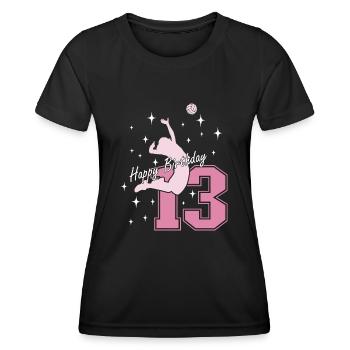 13. Geburtstag Volleyball Volleyballspielerin - Frauen Funktions-T-Shirt - Schwarz - Vorne - AI Model Female 172 light (172cm)