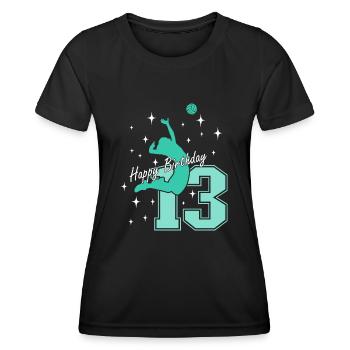 13. Geburtstag Volleyball Volleyballspielerin - Frauen Funktions-T-Shirt - Schwarz - Vorne - AI Model Female 172 light (172cm)