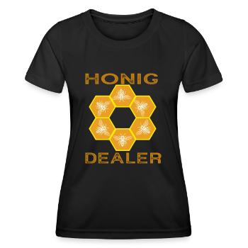 Imker - Honig Dealer - Bienen Imkerei - Frauen Funktions-T-Shirt - Schwarz - Vorne - AI Model Female 172 light (172cm)