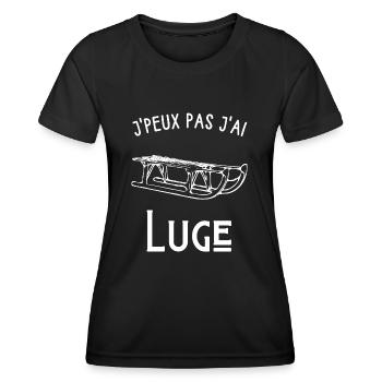 je peux pas j'ai luge - T-shirt sport Femme - noir - Devant - AI Model Female 172 light (172cm)