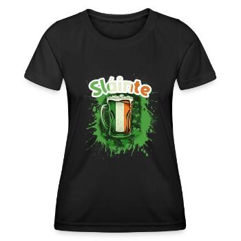 St Patricks Day Slainte - Women's Functional T-Shirt - black - Front - AI Model Female 172 light (172cm)