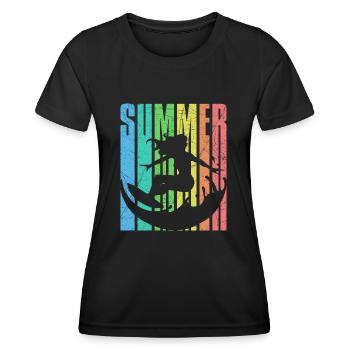 Summer Surfergirl vintage 2023 - Frauen Funktions-T-Shirt - Schwarz - Vorne - AI Model Female 172 light (172cm)