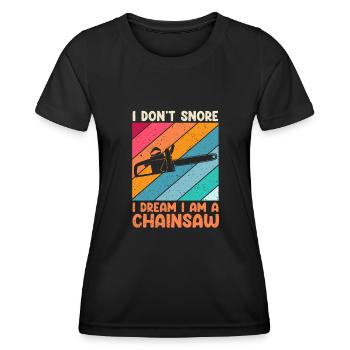 Ronflement à la tronçonneuse drôle - T-shirt sport Femme - noir - Devant - AI Model Female 172 light (172cm)