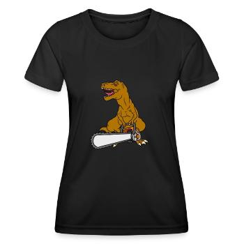 T-Rex Tronçonneuse - T-shirt sport Femme - noir - Devant - AI Model Female 172 light (172cm)