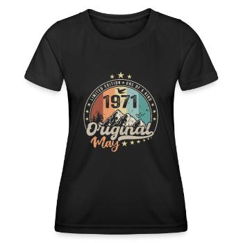 Mai 1971 Original Geburtstagsgeschenk Mai 1971 - Frauen Funktions-T-Shirt - Schwarz - Vorne - AI Model Female 172 light (172cm)