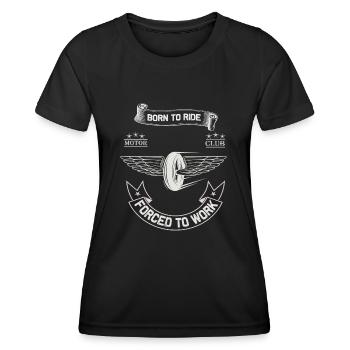 Born To Ride MC Wings Design - Frauen Funktions-T-Shirt - Schwarz - Vorne - AI Model Female 172 light (172cm)