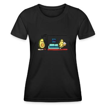 Avocado Kino - Frauen Funktions-T-Shirt - Schwarz - Vorne - AI Model Female 172 light (172cm)