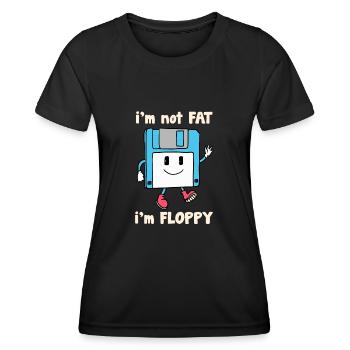Floppy Disk Witz Joke - Women's Functional T-Shirt - black - Front - AI Model Female 172 light (172cm)