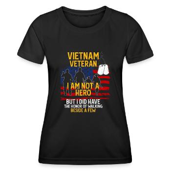 Vétéran du Vietnam - T-shirt sport Femme - noir - Devant - AI Model Female 172 light (172cm)