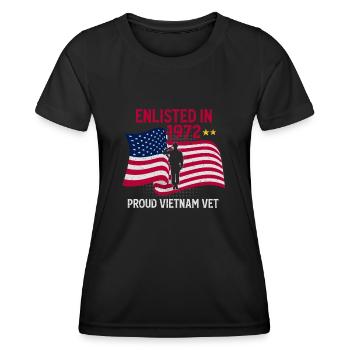 Vétéran du Vietnam - T-shirt sport Femme - noir - Devant - AI Model Female 172 light (172cm)