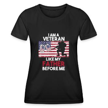 Vétéran du Vietnam - T-shirt sport Femme - noir - Devant - AI Model Female 172 light (172cm)