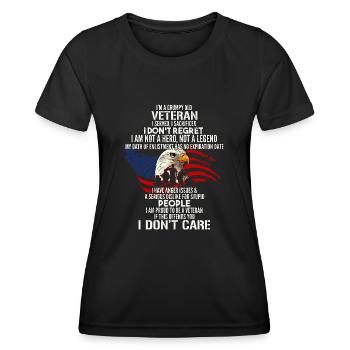 Vétéran du Vietnam - T-shirt sport Femme - noir - Devant - AI Model Female 172 light (172cm)