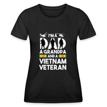 Vétéran du Vietnam - T-shirt sport Femme - noir - Devant - AI Model Female 172 light (172cm)