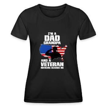 Vétéran du Vietnam - T-shirt sport Femme - noir - Devant - AI Model Female 172 light (172cm)