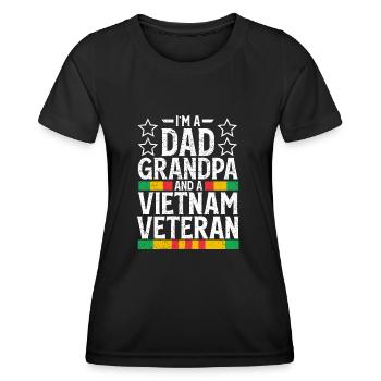 Vétéran du Vietnam - T-shirt sport Femme - noir - Devant - AI Model Female 172 light (172cm)