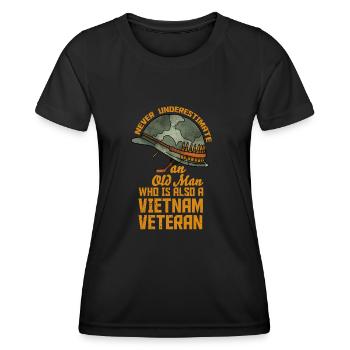 Vétéran du Vietnam - T-shirt sport Femme - noir - Devant - AI Model Female 172 light (172cm)