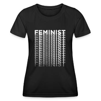 bodypositivity geek smeilie émancipation féminine - T-shirt sport Femme - noir - Devant - AI Model Female 172 light (172cm)