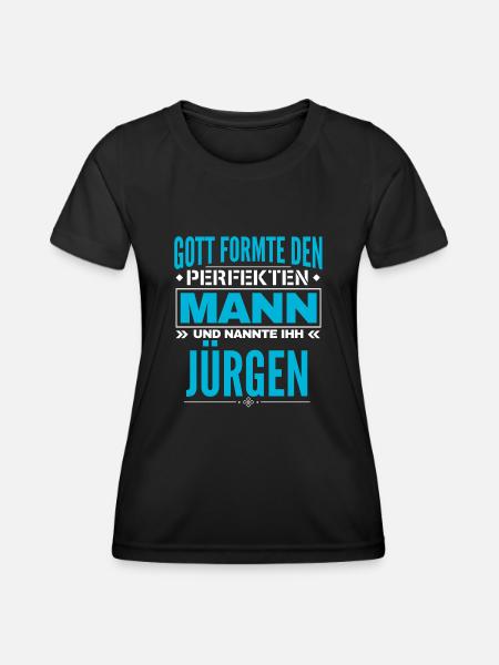 Jürgen Name Design - Frauen Funktions-T-Shirt - Schwarz