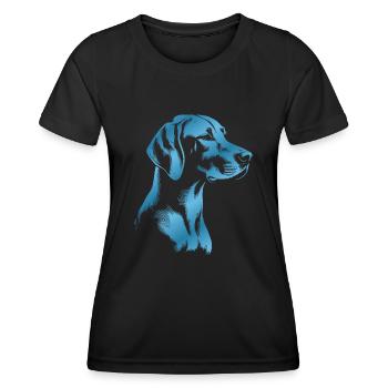 Magyar Vizsla Drawing Head Blue - Women's Functional T-Shirt - black - Front - AI Model Female 172 light (172cm)