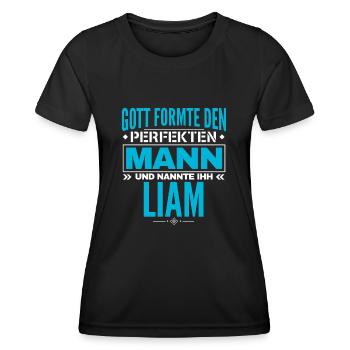 Liam Name Design - Frauen Funktions-T-Shirt - Schwarz - Vorne - AI Model Female 172 light (172cm)